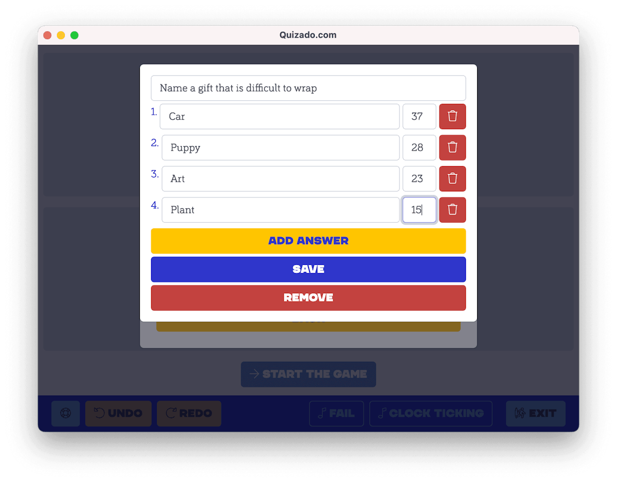 family feud customize questions